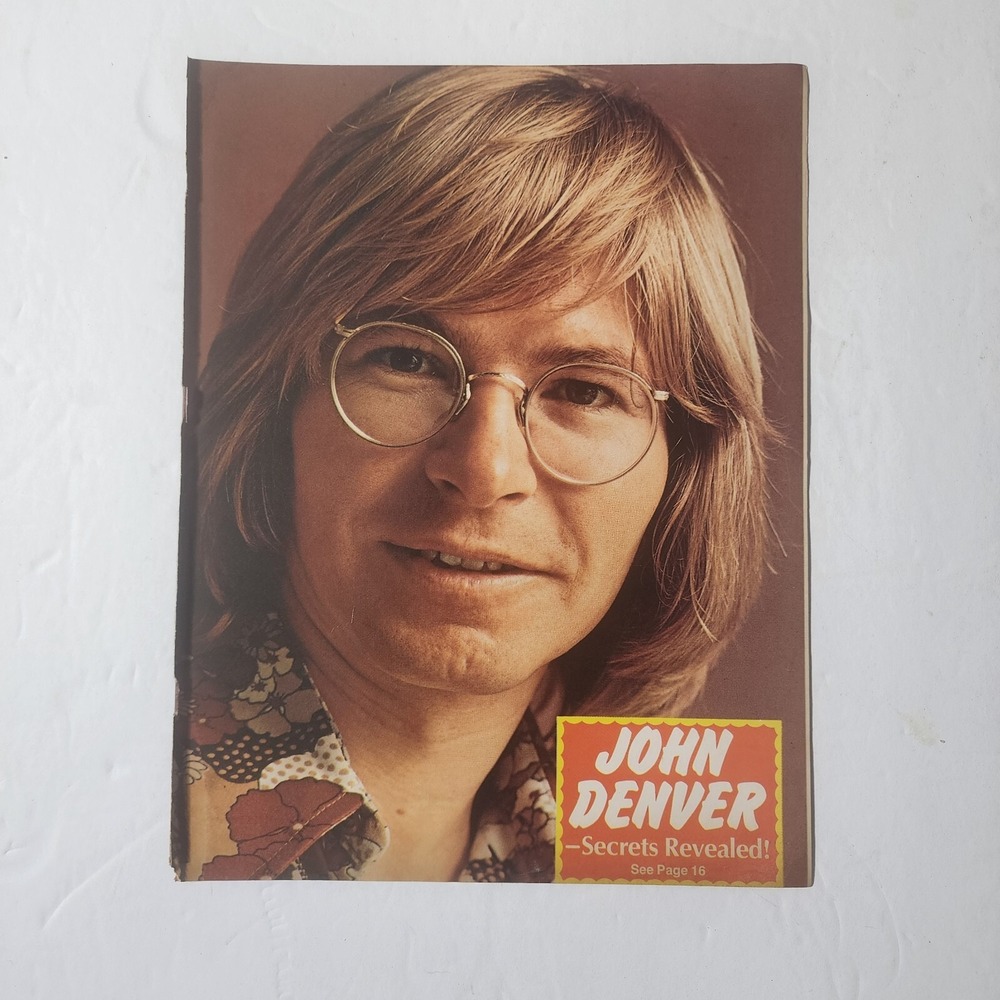 John Denver Alice Cooper Vintage Pinup Magazine Clipping 8x10.5 Music Art